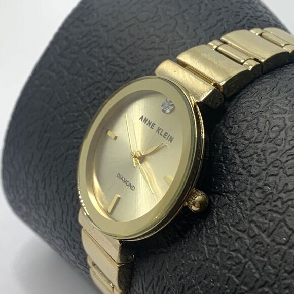 Anne Klein 12434 Women's Gold Band Analog Dial Quartz Genuine Wrist Watch Ga31 - Picture 3 of 10